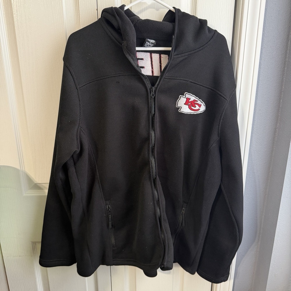 NFL Team Apparel Kansas City KC Chiefs Embrodiered Full Zip Jacket Men's Size L